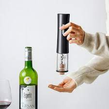 Sacacorchos eléctrico + abridor de vino transparente